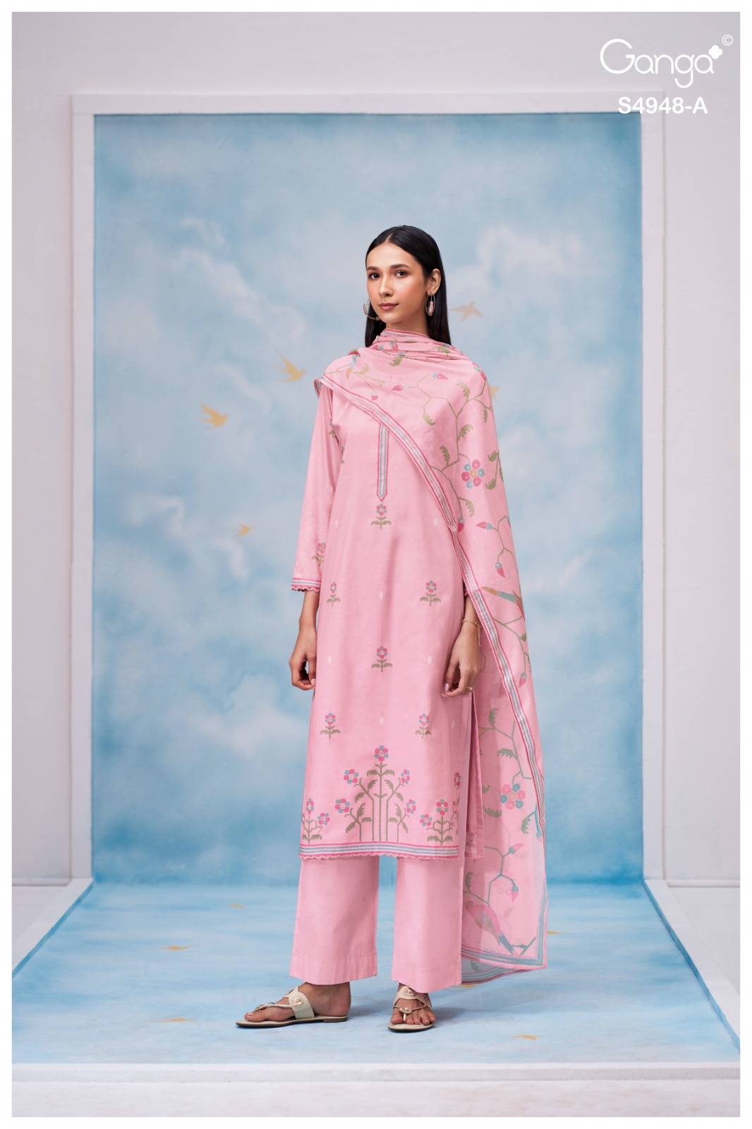 GRIXA 4948 By Ganga Fashion Stylish Beautiful ColourfulCOTTON Dresses At Wholesale Price